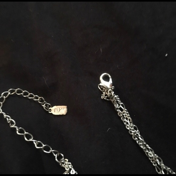 three layer boho silver and turquoise necklace - Picture 2 of 3